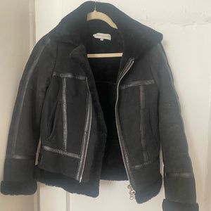 Rebecca Minkoff Suede + Shearling Jacket
